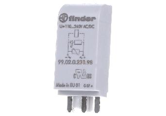Odrušovací modul Finder LED+V, 110-240VAC/DC
